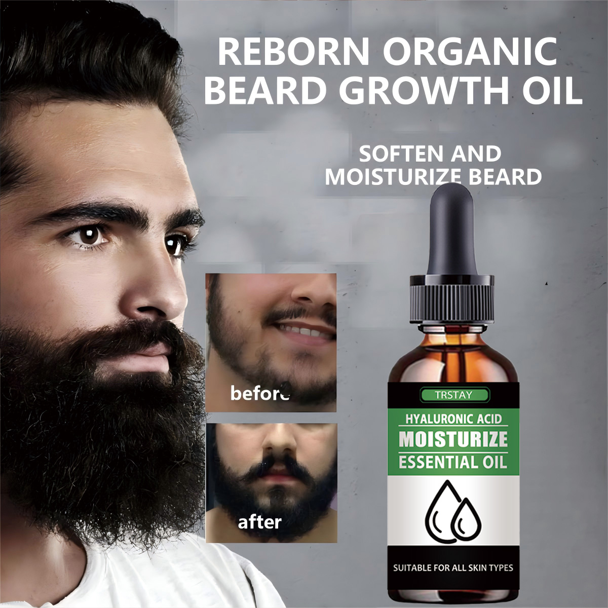 Men'S Grooming Essentials - 100% naturalny przyspieszający porost zarostu na