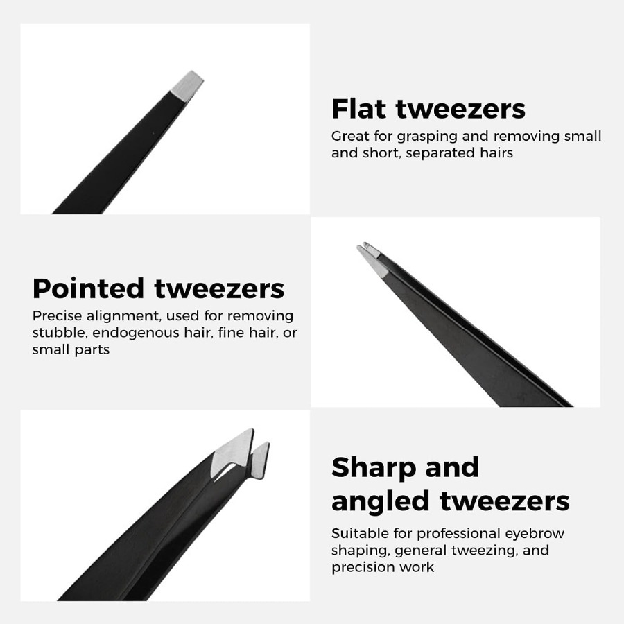 Zestaw pęset do brwi ze stali  – Men'S Grooming Tips recenzja i cena