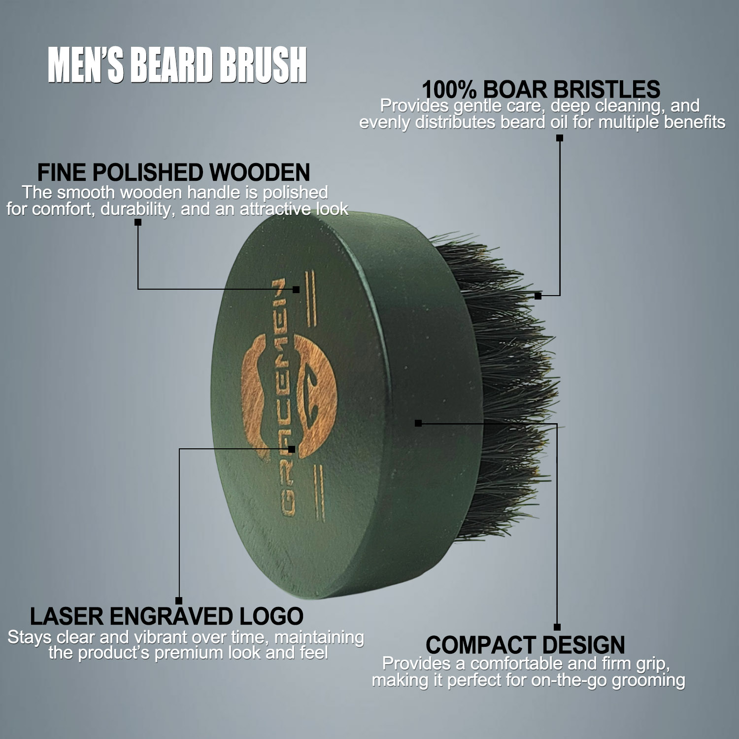 Okrągła szczotka do brody dla  – Men'S Grooming Oil recenzja i cena